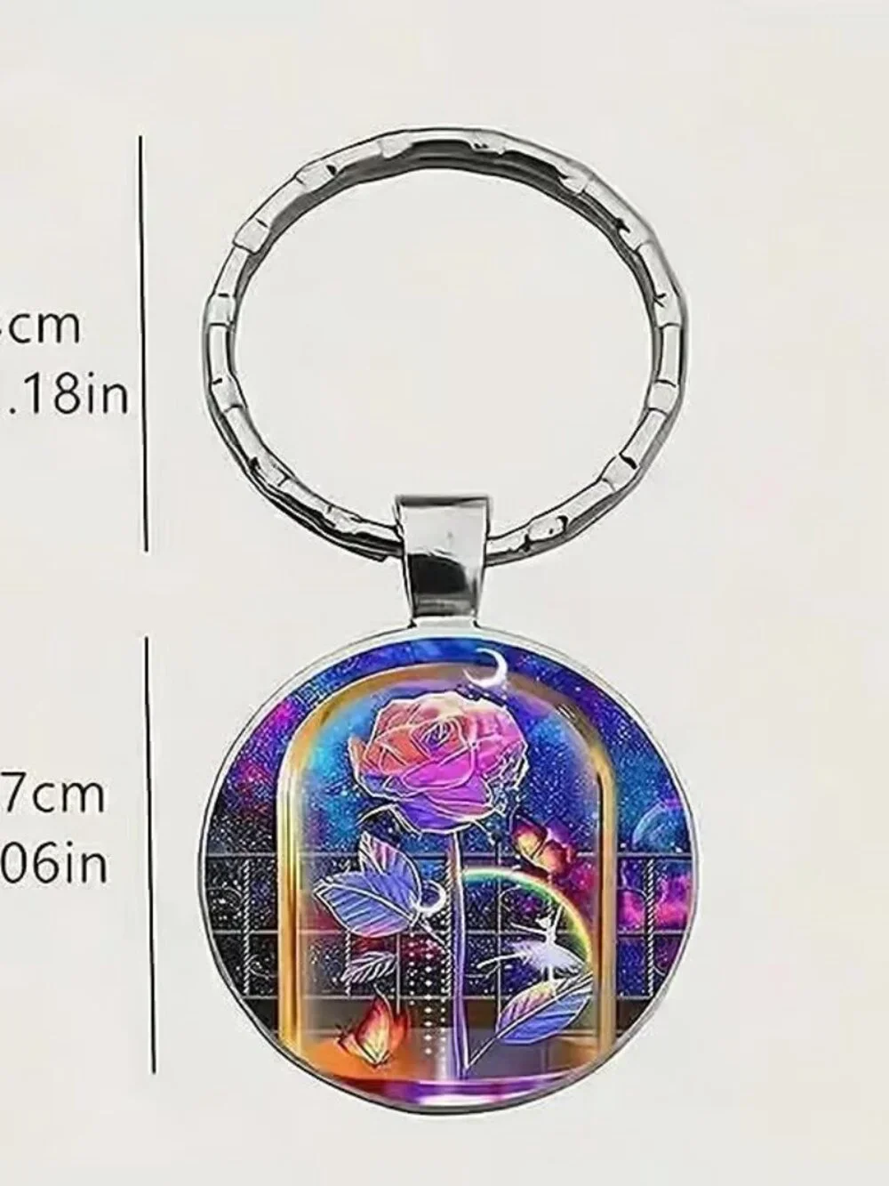 Stainless Steel ROSE Keyring Keychain Accessory